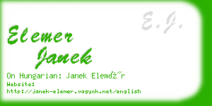 elemer janek business card